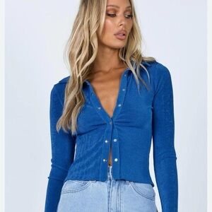 Princess Polly elody blue button up shirt